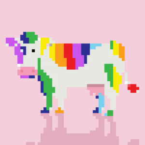 Rainbow Cow NFT Art