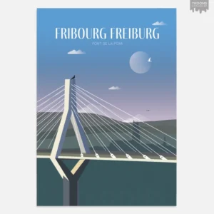 Poster Pont de la Poya in Fribourg