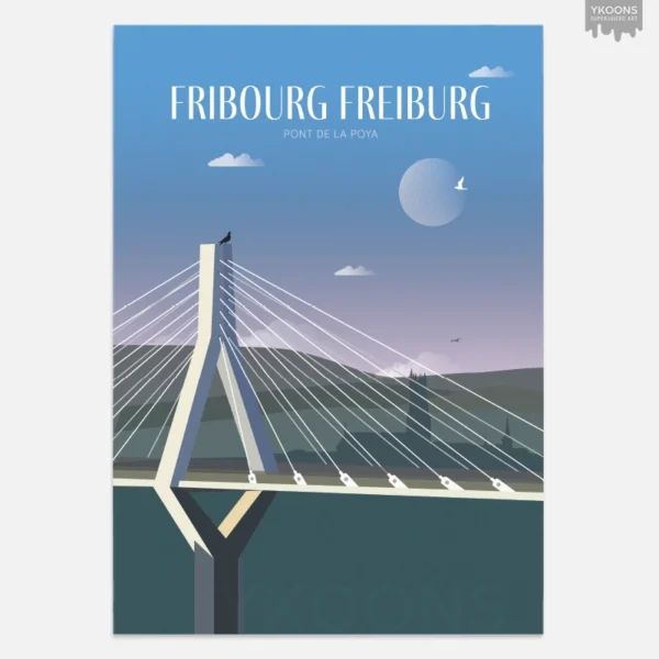 Pont-Poya-Fribourg-Poster Poster Pont de la Poya in Fribourg