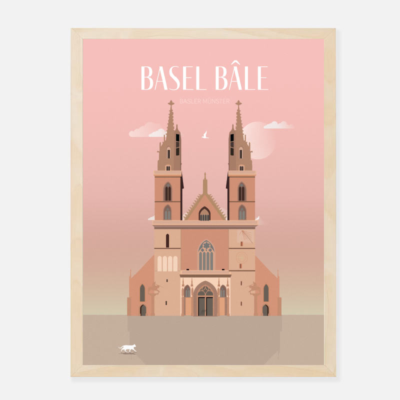 Basler Münster Poster | Shop Swiss Gifts |Ykoons Art + NFTs