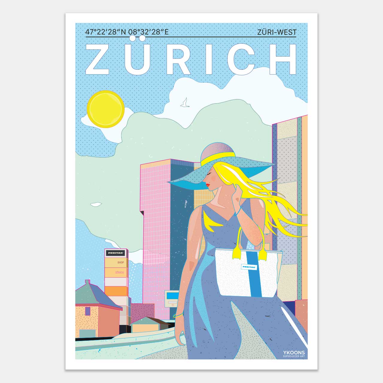 Zürich West Modern Poster